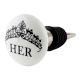 Her Ceramic Flat Wine Bottle Stopper